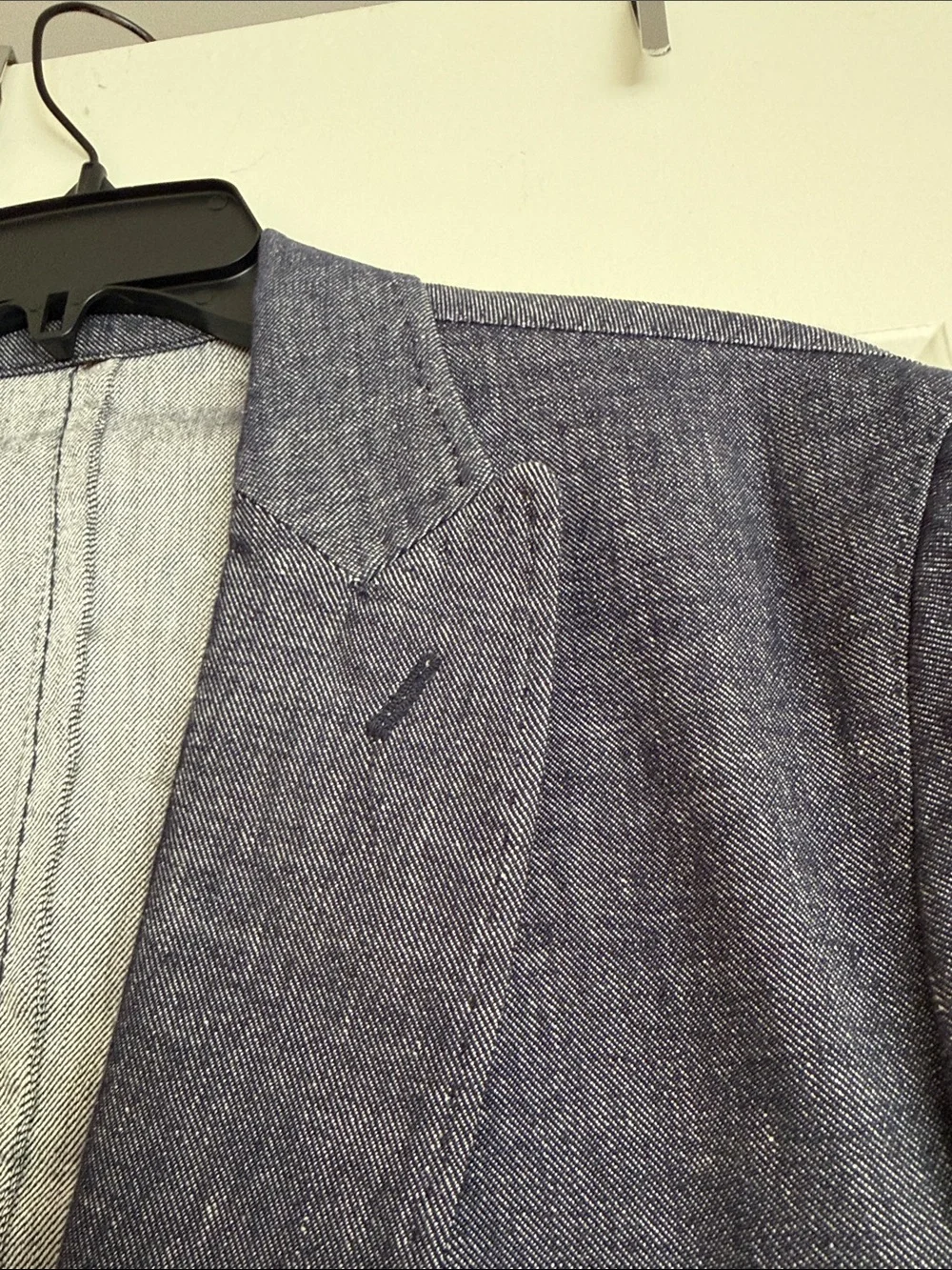 Men's Blue Casual Linen-Blend Blazer